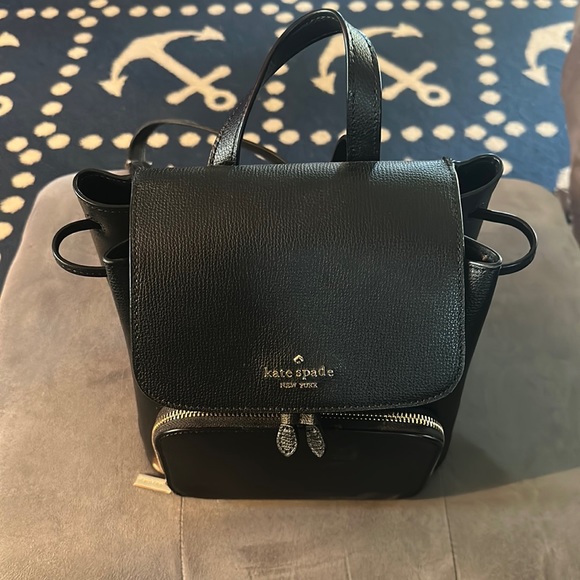 Kate Spade- Kristi Medium Flap Backpack— COLOR:Black - Picture 1 of 6
